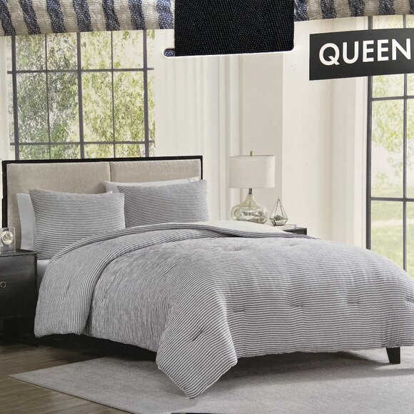 TAHARI 3 piece Cotton Comforter Set Queen NWT - Picture 5 of 6